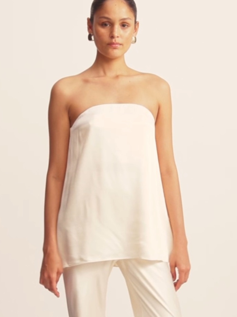 Shona Joy Strapless Bandeau Top in Cream